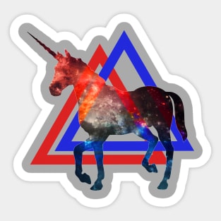 Hipster Galaxy Unicorn Sticker